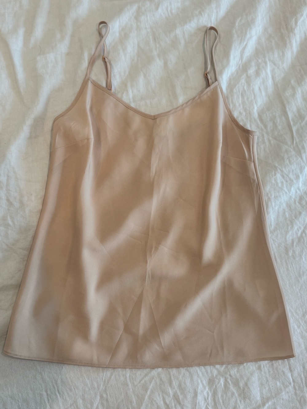 J. Crew Blush Nude Satin Camisole with Adjustable Straps